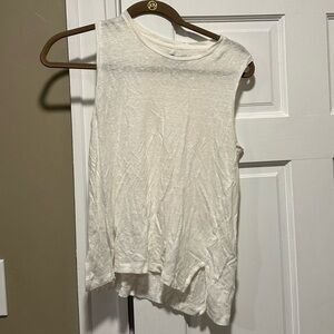 Rag & Bone White Linen Sleeveless Top